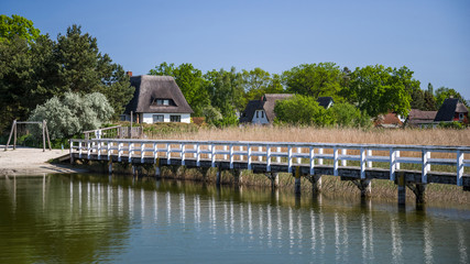 Obraz premium Steg zum Bodden in Wieck am Darss