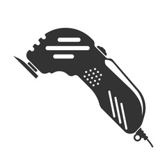 electric jigsaw icons in flat style