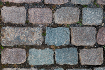 Colorful granite cobblestoned street
