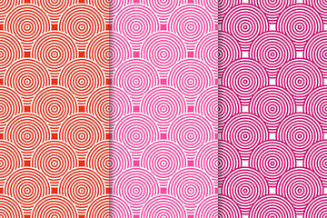 Colored collection of geometric seamless patterns