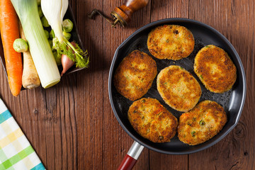 Delicious vegetarian cutlets.
