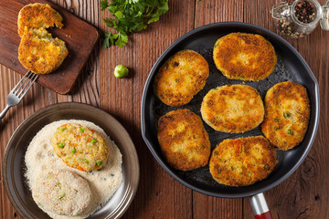Delicious vegetarian cutlets.