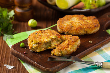 Delicious vegetarian cutlets.