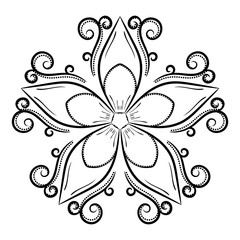 Large single flower. Black and white ornament