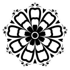 Large single flower. Black and white ornament