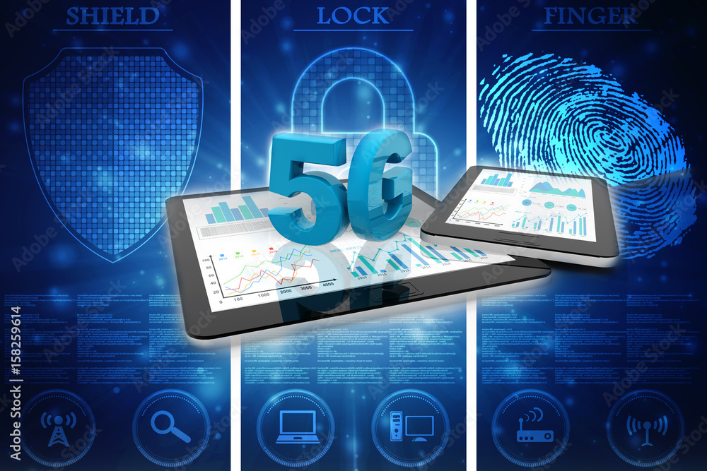 Poster 3d rendering 5g network 5g connection with data