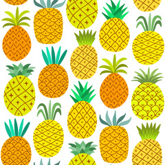 Vector pineapple seamless pattern