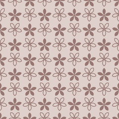 Floral seamless pattern. Brown flower elements