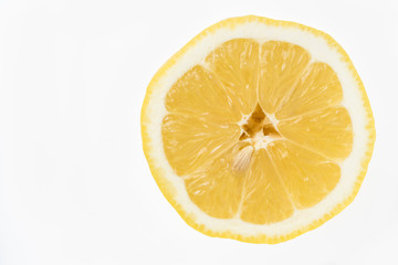 Top view of lemon on white back ground