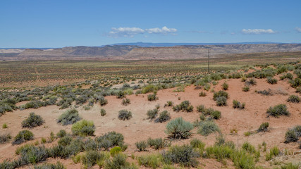 Fototapeta na wymiar deserted wastelands on the border between Utah and Arizona Blanding, San Juan County, Utah, United States