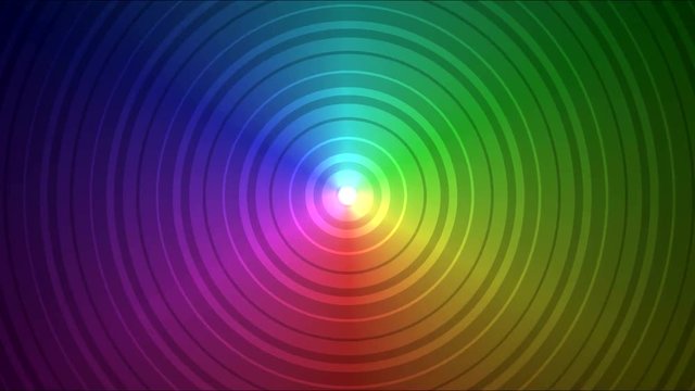 Abstract Expanding Circles Animation - Loop Rainbow