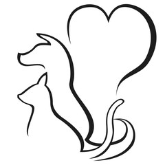 pet caring outline logo