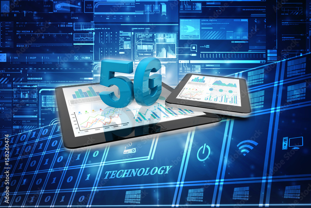 Poster 3d rendering 5g network 5g connection with data