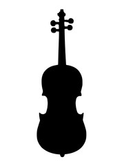 black silhouette violin musical instrument vector