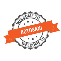 Welcome to Botosani stamp illustration