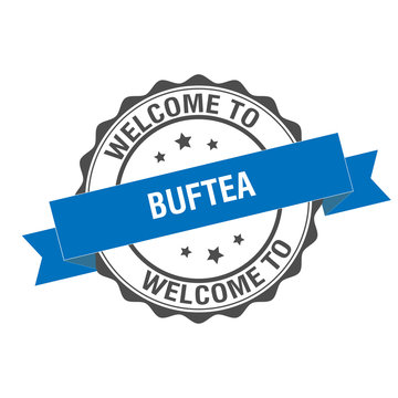 Welcome to Buftea stamp illustration