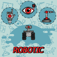 Fototapeta premium Robotic flat concept icons