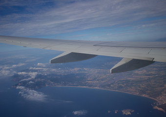 The view from the plane on the coast of Spain