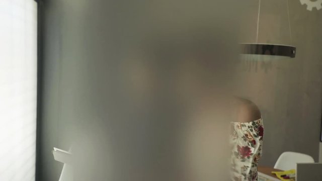 Couple looking at digital tablet together