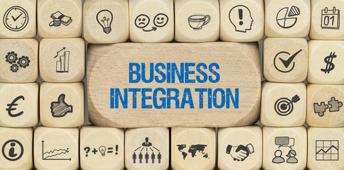Business Integration / Würfel mit Symbole