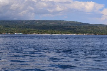 Ocean view with island in the Philippines