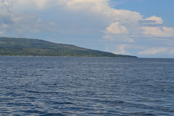 Ocean view with island in the Philippines