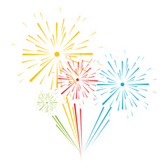 Vector illustration of colorful fireworks