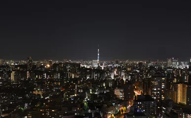 Fotobehang 日本の東京都市景観・夜景（台東区や墨田区方面などを望む） © Ryuji