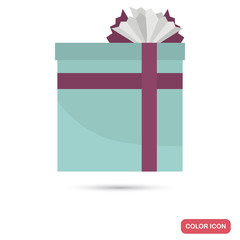 Gift box color flat icon for web and mobile design