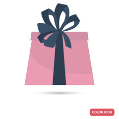 Gift box color flat icon for web and mobile design