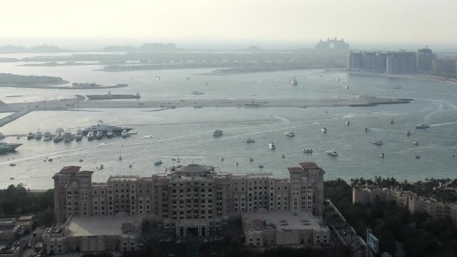 Panoramic timelapse of Jumeirah beach, video shot from 150 meters high tower