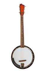string musical instrument banjo isolated on white background - obrazy, fototapety, plakaty