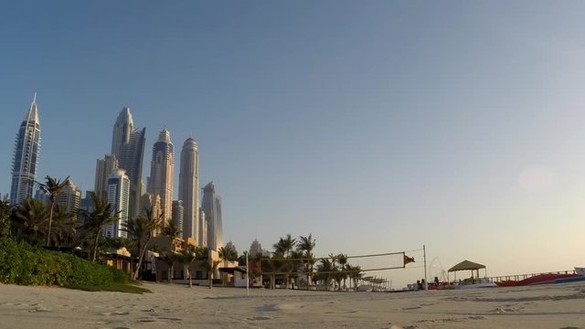 Timelapse video of Marina beach in Dubai. Video shot with a reflex camera