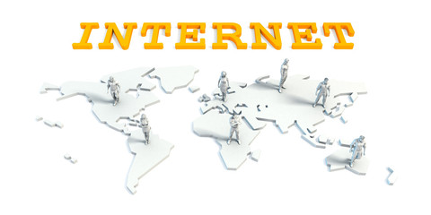 Obraz premium Internet Concept with Business Team