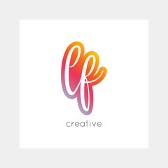 LF logo, vector. Useful as branding, app icon, alphabet combination, clip-art.