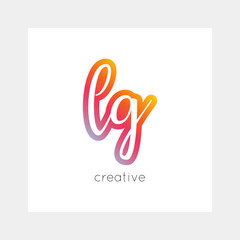 LG logo, vector. Useful as branding, app icon, alphabet combination, clip-art.