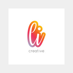 LI logo, vector. Useful as branding, app icon, alphabet combination, clip-art.