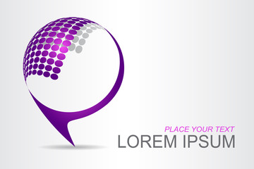 Logo stylized spherical surface with abstract shapes