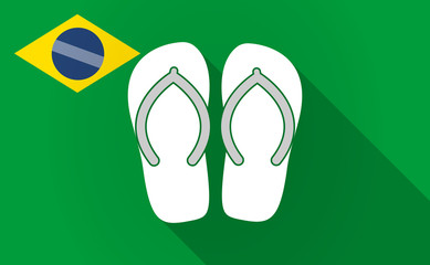 Long shadow Brazil map with   a pair of flops