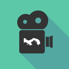 Long shadow camera with  the Panama map