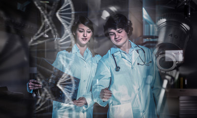 Two interns working together