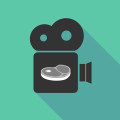 Long shadow camera with  a steak icon