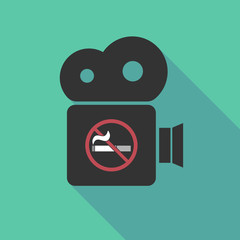 Long shadow camera with  a no smoking sign