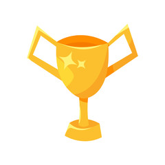 Vector cartoon style illustration of golden winner cup.