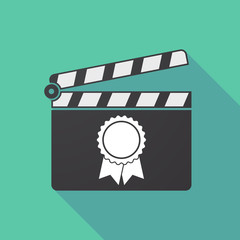 Fototapeta premium Long shadow clapper board with a ribbon award