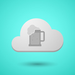 Vectorial cloud with  a beer jar icon