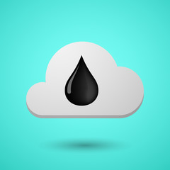 Vectorial cloud with  an oil drop icon