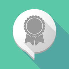 Long shadow comic balloon with  a ribbon award