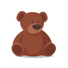 Vector cartoon style illustration of toy bear.