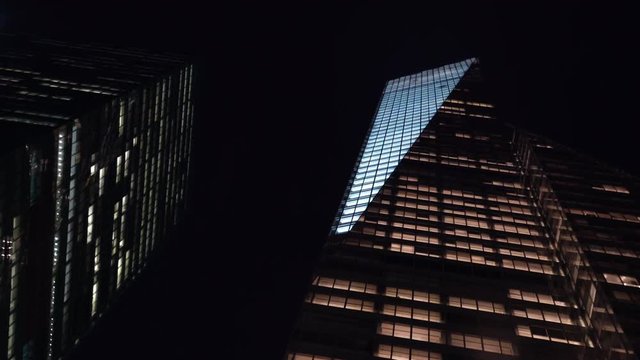 Skyscrapers illuminated at night